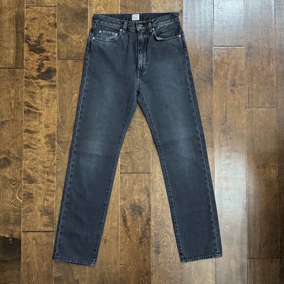 NWT Toteme Regular Fit Straight Leg Denim Jeans Women's size 26 Vintage Black - Picture 2 of 8